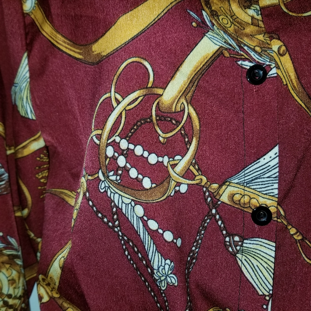 Printed button down blouse - Picture 5 of 7